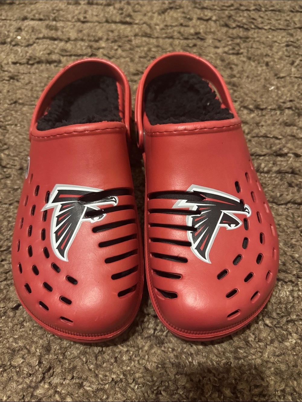 Red Atlanta Falcon Slip-Ons